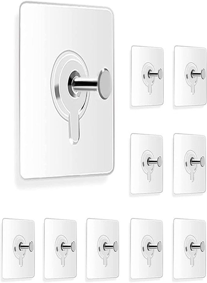 Kuruji Photo Frame for Wall Without Drilling, 10 Pack Self Adhesive for Wall Heavy Duty Strong Nail Free for Hanging Photo Frame Hanging , Transparent Stainless Steel - Image 1
